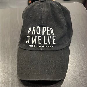 Black Proper Twelve Baseball Cap with Curved Brim